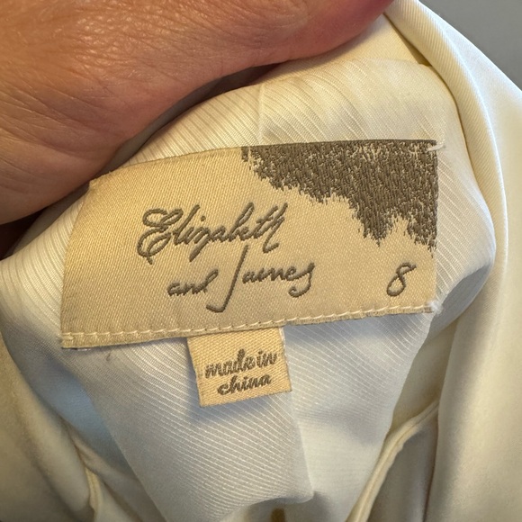 Elizabeth And James Cream Scrunch Sleeve Blazer Long Line 8 - Picture 2 of 12